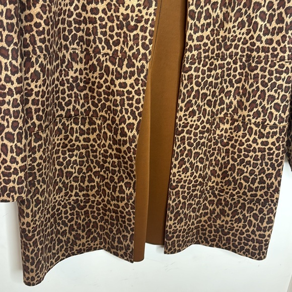 🆕 ALLISON DALEY Microfiber Animal Print Overcoat - Picture 4 of 15